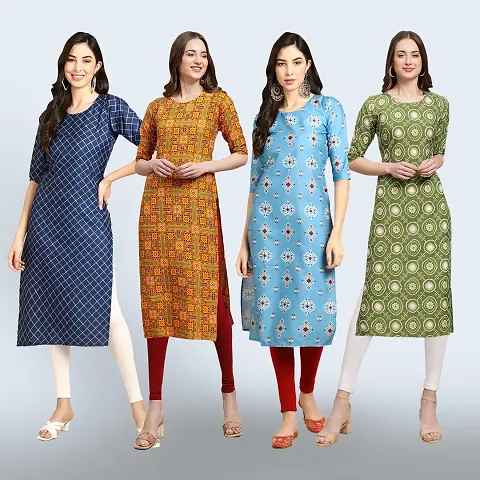 Women Stylish Crepe Staright Kurta