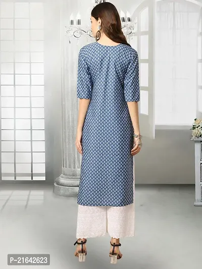 Stylish Blue Crepe Stitched Kurta For Women-thumb5