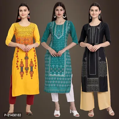 Fancy Crepe Kurtis for Women Pack Of 3-thumb0