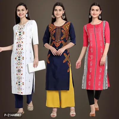 Fancy Crepe Kurtis for Women Pack Of 3-thumb0