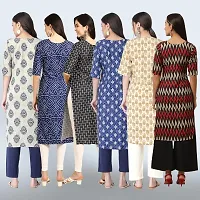 Women Stylish Crepe Printed Straight Kurta Combo-thumb1