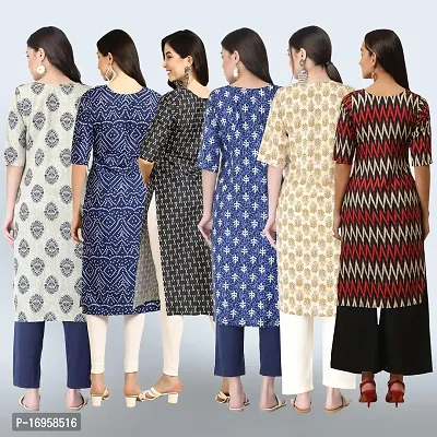 Women Stylish Crepe Printed Straight Kurta Combo-thumb2