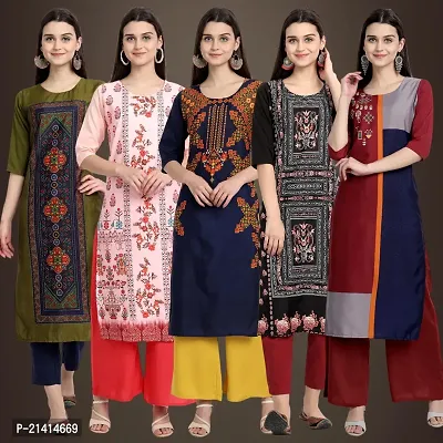 Fancy Crepe Kurtis For Women Pack Of 5-thumb0