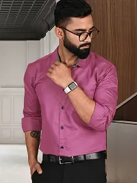 Reliable Purple Cotton Solid Long Sleeve Formal Shirts For Men-thumb4