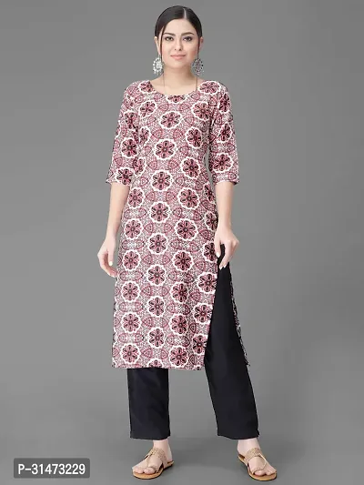 Stylish Red Crepe Printed Kurta Bottom Set For Women-thumb2