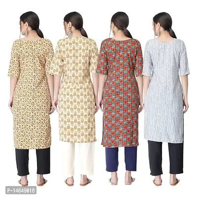 New Crepe Combo Printed Kurtis For Women Pack Of 4-thumb2