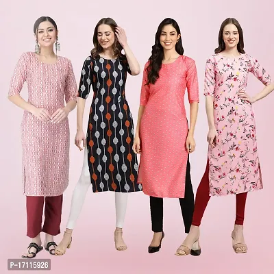 Women Stylish Crepe Printed Straight Kurta-thumb0