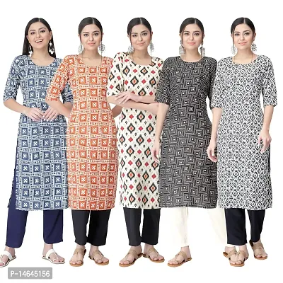 New Crepe Printed Kurtis Combo For Women Pack Of 5