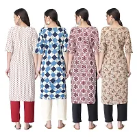 New Crepe Combo Printed Kurtis For Women Pack Of 4-thumb1