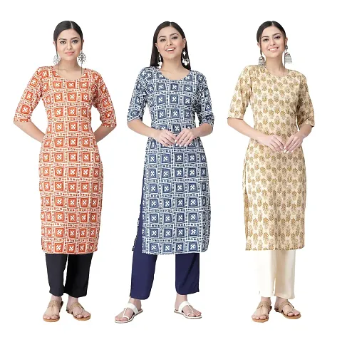 Classic Crepe Kurtis For Women Combo Pack Of 3