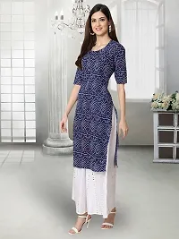 Stylish Blue Crepe Stitched Kurta For Women-thumb1