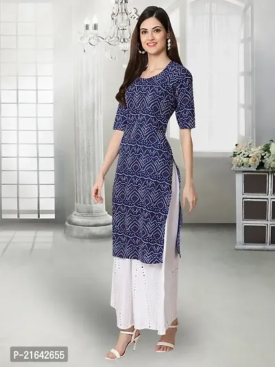 Stylish Blue Crepe Stitched Kurta For Women-thumb2