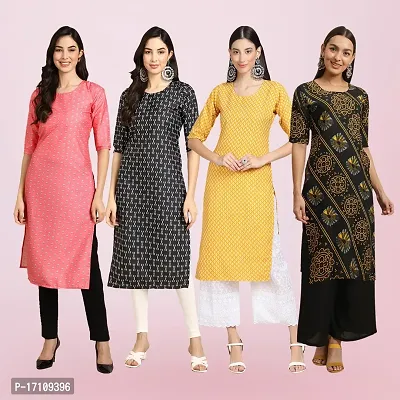 Women Stylish Crepe Printed Straight Kurta-thumb0