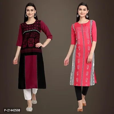 Fancy Crepe Kurtis for Women Pack Of 2