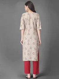 Stylish Beige Crepe Printed Kurta Bottom Set For Women-thumb2