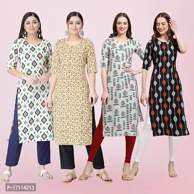 Women Stylish Crepe Printed Straight Kurta