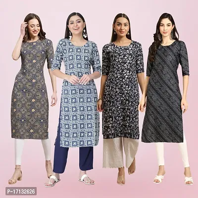 Women Stylish Crepe Printed Straight Kurta-thumb0