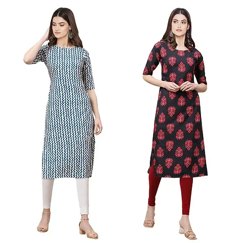 Stylish Crepe Printed Kurti - Pack of 2