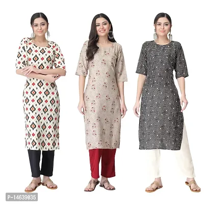 New Crepe Combo Printed Kurtis For Women Pack Of 3