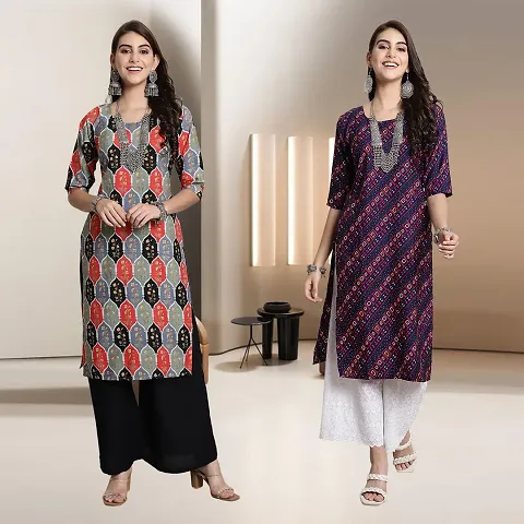 Fancy Rayon Kurtis For Women Pack Of 2