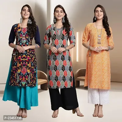 Fancy Rayon Kurtis For Women Pack Of 3-thumb0