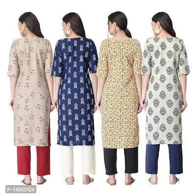 New Crepe Combo Printed Kurtis For Women Pack Of 4-thumb2