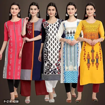 Fancy Crepe Kurtis For Women Pack Of 5-thumb0