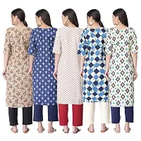 New Crepe Printed Kurtis Combo For Women Pack Of 5-thumb1