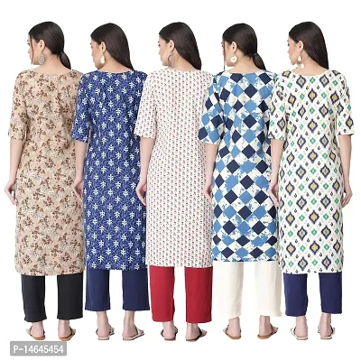 New Crepe Printed Kurtis Combo For Women Pack Of 5-thumb2