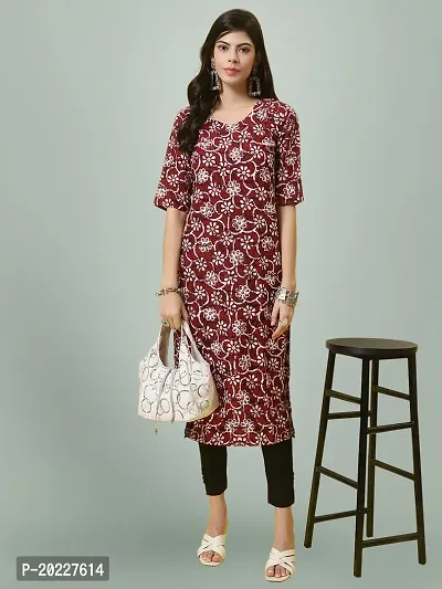 New Stylish Crepe Printed Kurti For Women-thumb0