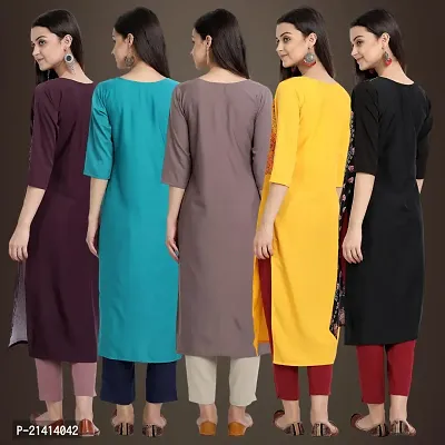 Fancy Crepe Kurtis For Women Pack Of 5-thumb2