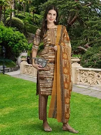 Fancy Cotton Blend Kurta Bottom And Dupatta Set For Women-thumb1