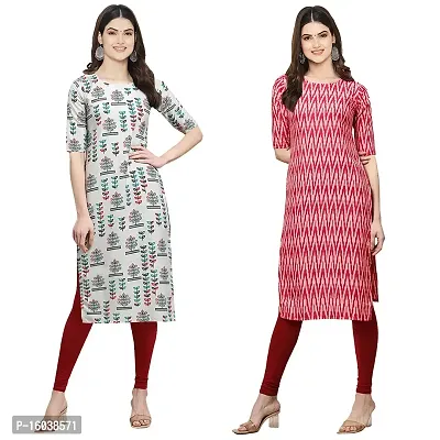 Stylish Digital Printed Women Crepe Kurta- Pack of 2