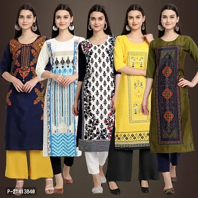 Fancy Crepe Kurtis For Women Pack Of 5