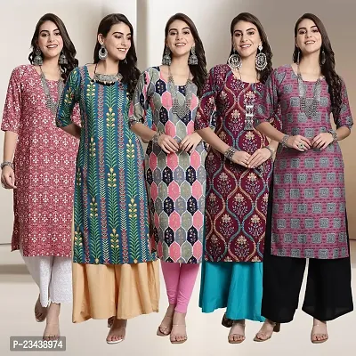 Fancy Crepe Kurtis For Women Pack Of 5