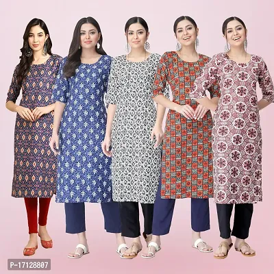 Women Stylish Crepe Printed Straight Kurta-thumb0