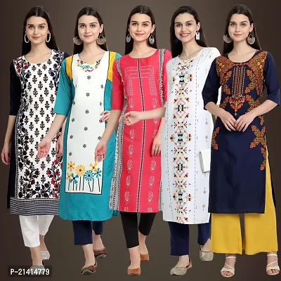 Fancy Crepe Kurtis For Women Pack Of 5