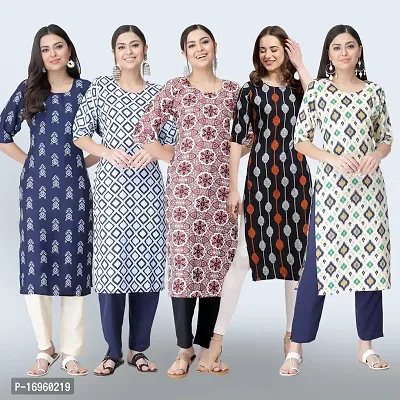 Women Stylish Crepe Printed Staright Kurta-thumb0