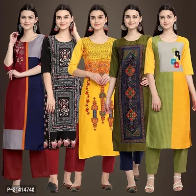 Fancy Crepe Kurtis For Women Pack Of 5