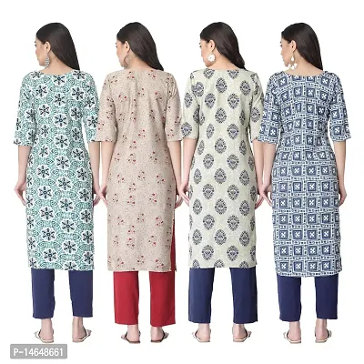 New Crepe Combo Printed Kurtis For Women Pack Of 4-thumb2