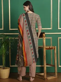 Stylish Multicoloured Crepe Printed Kurta Bottom and Dupatta Set For Women-thumb2