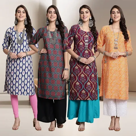 Fancy Crepe Kurtis for Women Pack Of 4