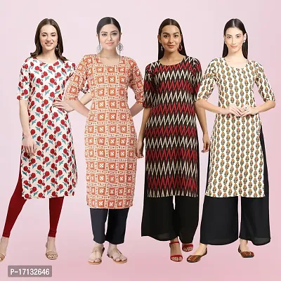 Women Stylish Crepe Printed Straight Kurta-thumb0