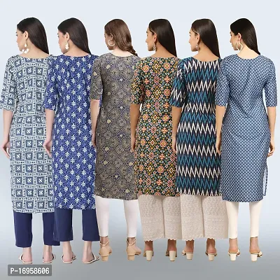 Women Stylish Crepe Printed Straight Kurta Combo-thumb2