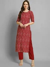 Stylish Maroon Crepe Printed Kurta Bottom Set For Women-thumb1