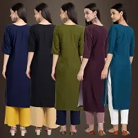 Fancy Crepe Kurtis For Women Pack Of 5-thumb1