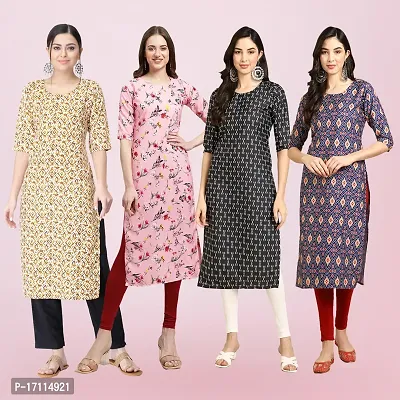 Women Stylish Crepe Printed Straight Kurta-thumb0