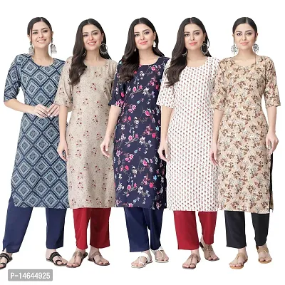 New Crepe Printed Kurtis Combo For Women Pack Of 5