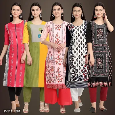 Fancy Crepe Kurtis For Women Pack Of 5-thumb0