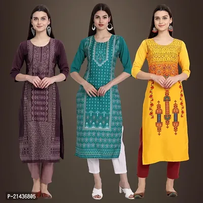 Fancy Crepe Kurtis for Women Pack Of 3-thumb0